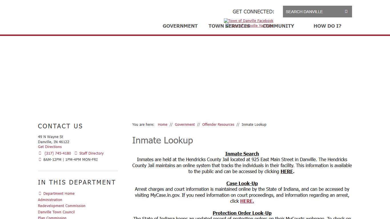 Inmate Lookup / Danville, IN